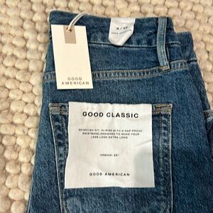 Good American Good Classic Raw Hem Jeans